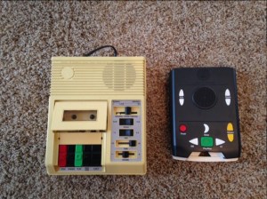 The old cassette player and newer digital player for Talking Books
